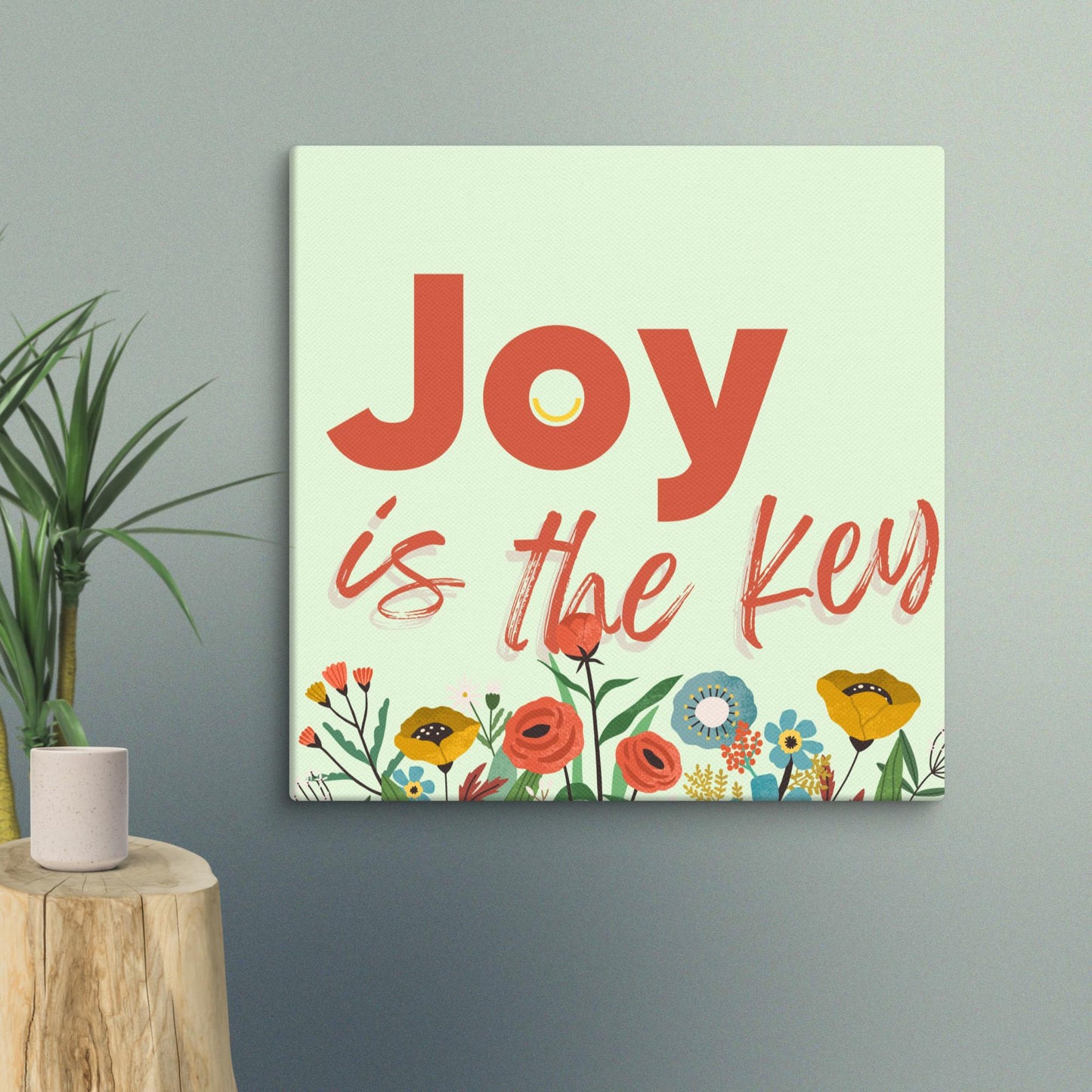 Joy is the Key in der Wiese – Floral Flow Leinwand