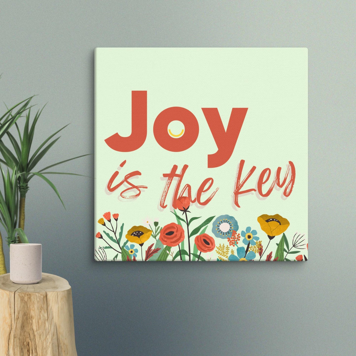 Joy is the Key in der Wiese – Floral Flow Leinwand