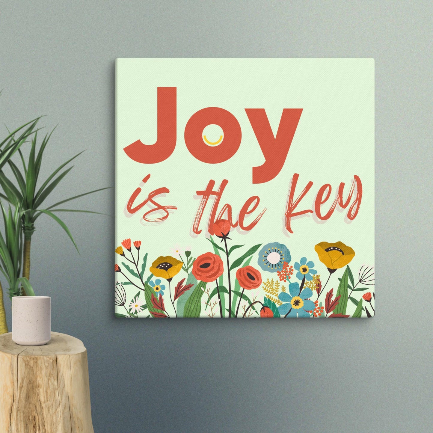 Joy is the Key in der Wiese – Floral Flow Leinwand