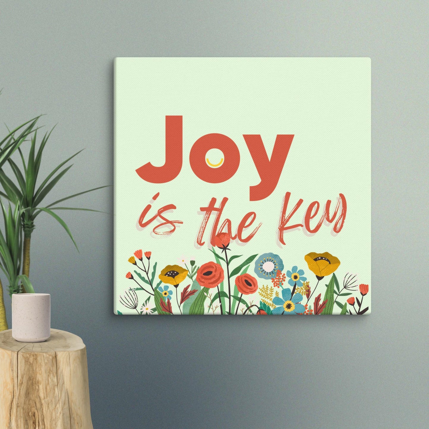 Joy is the Key in der Wiese – Floral Flow Leinwand