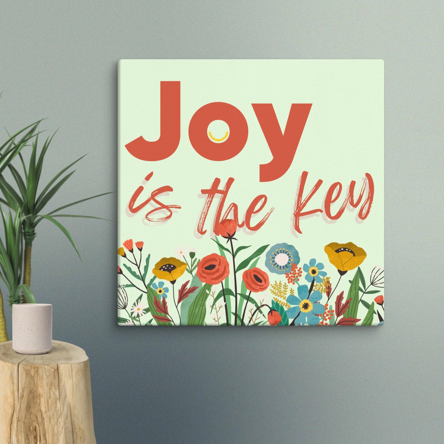 Joy is the Key in der Wiese – Floral Flow Leinwand