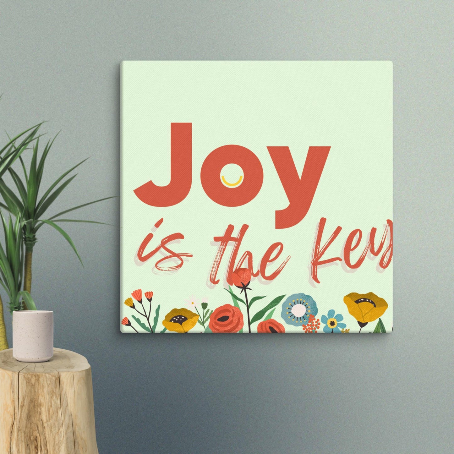 Joy is the Key in der Wiese – Floral Flow Leinwand