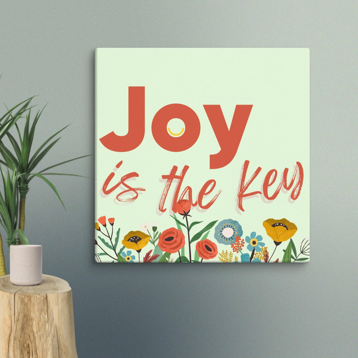 Joy is the Key in der Wiese – Floral Flow Leinwand