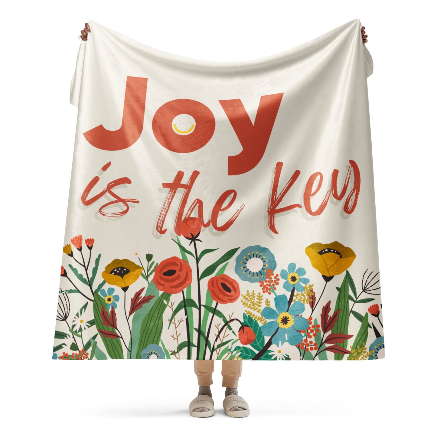 JOY is the key in der Blumenwiese - Sherpa-Decke